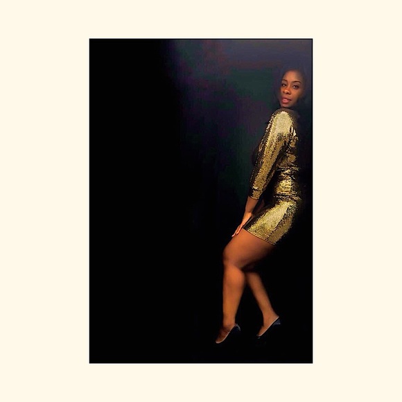 (Sold) “Golden Goddess” - Gold Dress - Picture 3 of 4